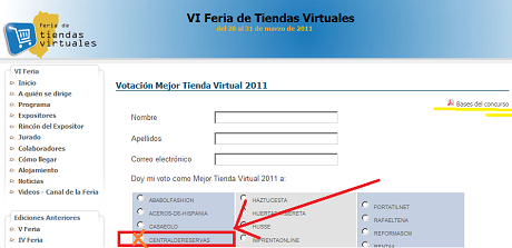 sorteo gratis vota por centraldereservas.com