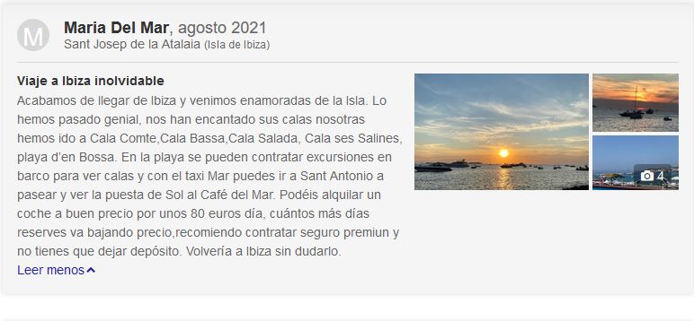 Opiniones sobre Ibiza, Baleares.