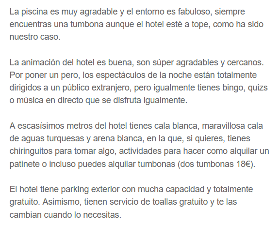 Opinión Hotel Globales Mediterrani Cala Blanca