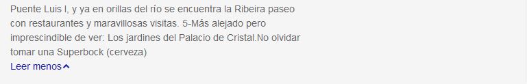 Opiniones de Oporto