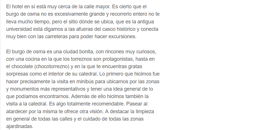 Opiniones sobre hotel termal Balneario de Burgo de Osma situación