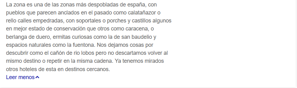 Comentarios situación hotel balneario burgo de osma
