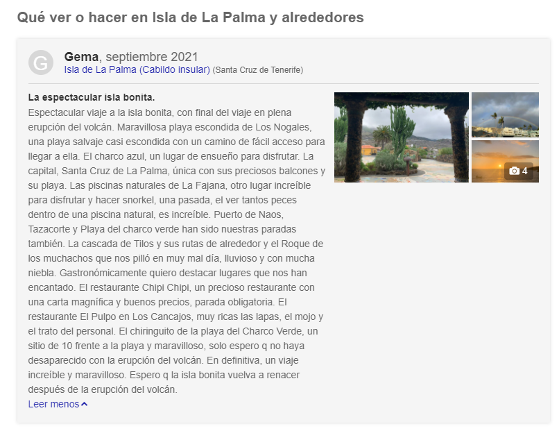 Opiniones La Palma