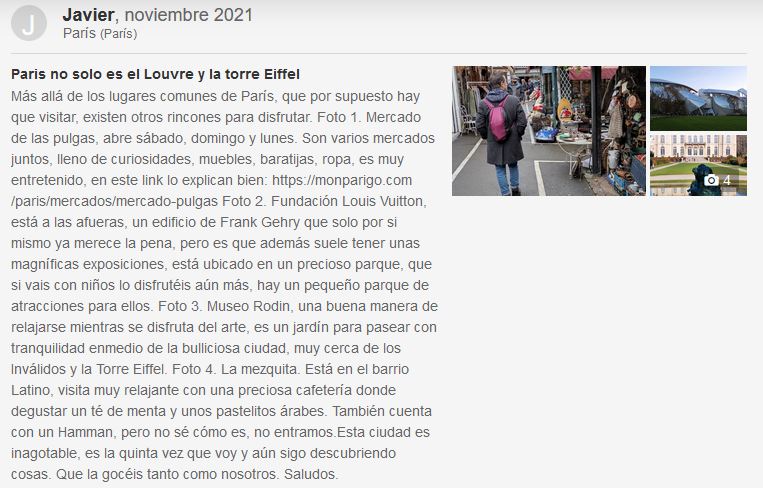 Opiniones viaje París