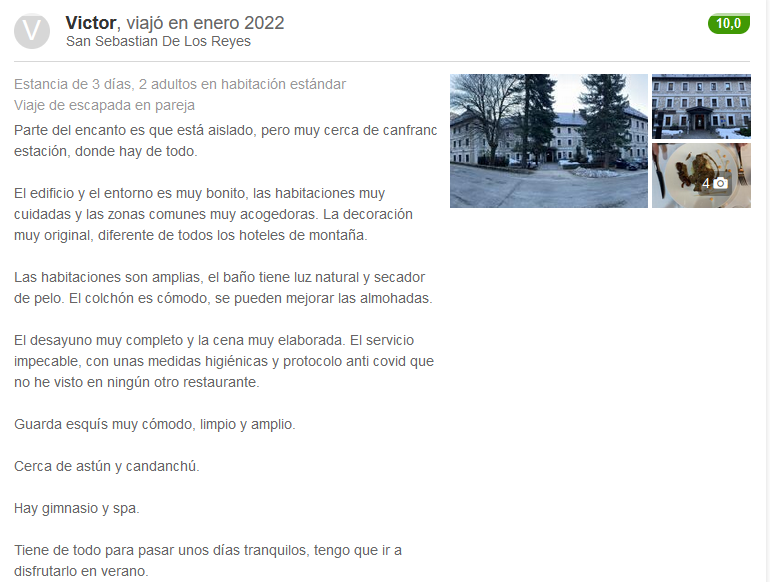 opiniones Hotel Santa Cristina Petit Spa Canfranc