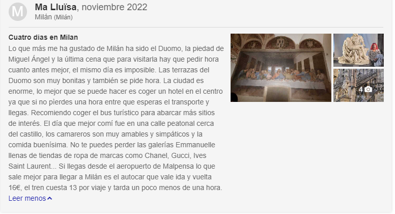 comentarios sobre milan