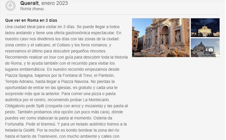 viaje a roma opiniones