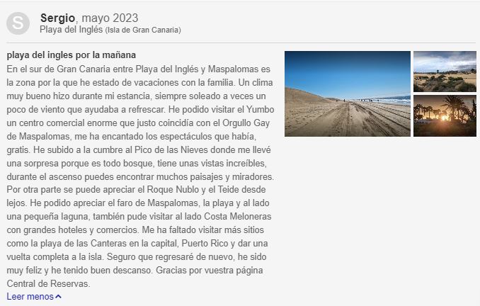 opiniones playa del inglés