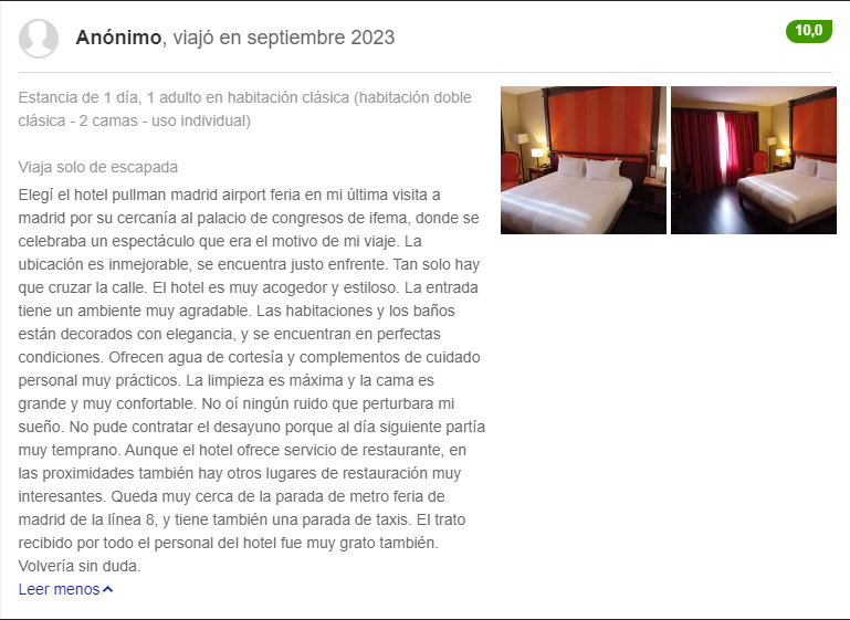 opiniones hotel pullman madrid airport