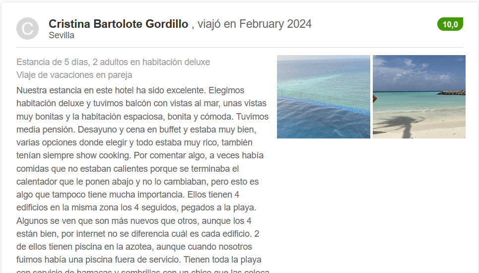 maldivas hoteles opiniones