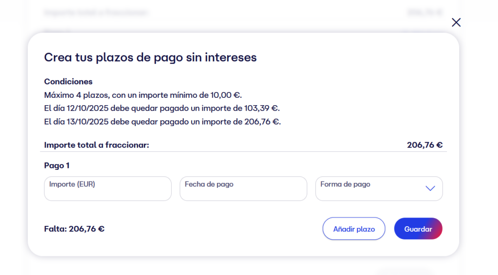 pagos a plazos sin interés