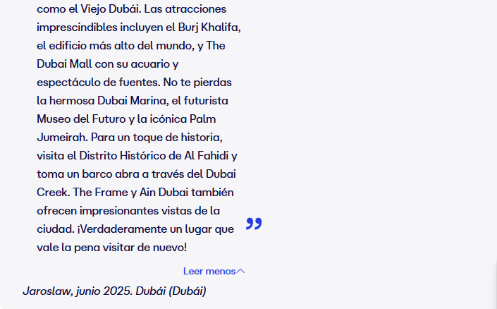 viaje a dubai opiniones